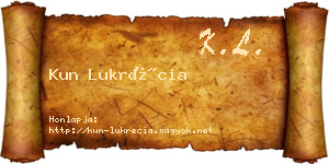 Kun Lukrécia névjegykártya